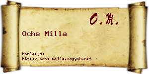 Ochs Milla névjegykártya